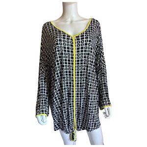 Westbound Woman Black White Tunic Top Plus Size 3X NWT